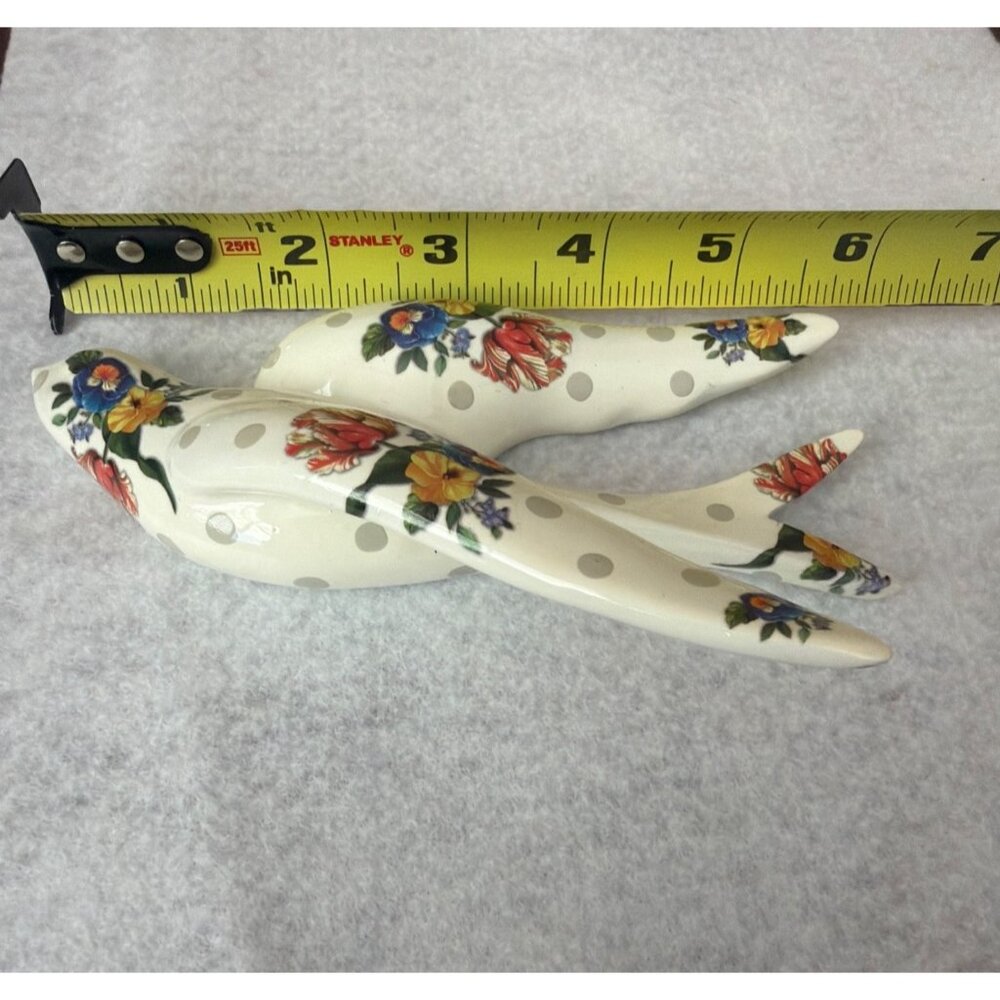 MacKenzie-Childs Ceramic Wildflower Swallowtail Wall Decor Set of 3 Polka Dot 6" - Picture 11 of 11